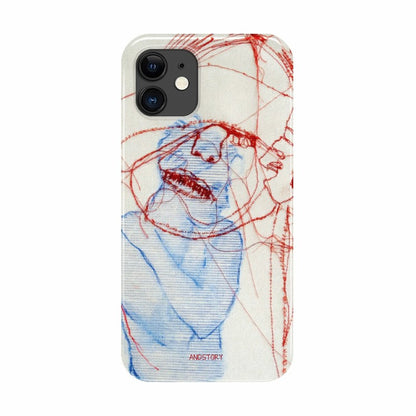 CaseMuses Abstract Red & Blue Sketch Art Phone Cases