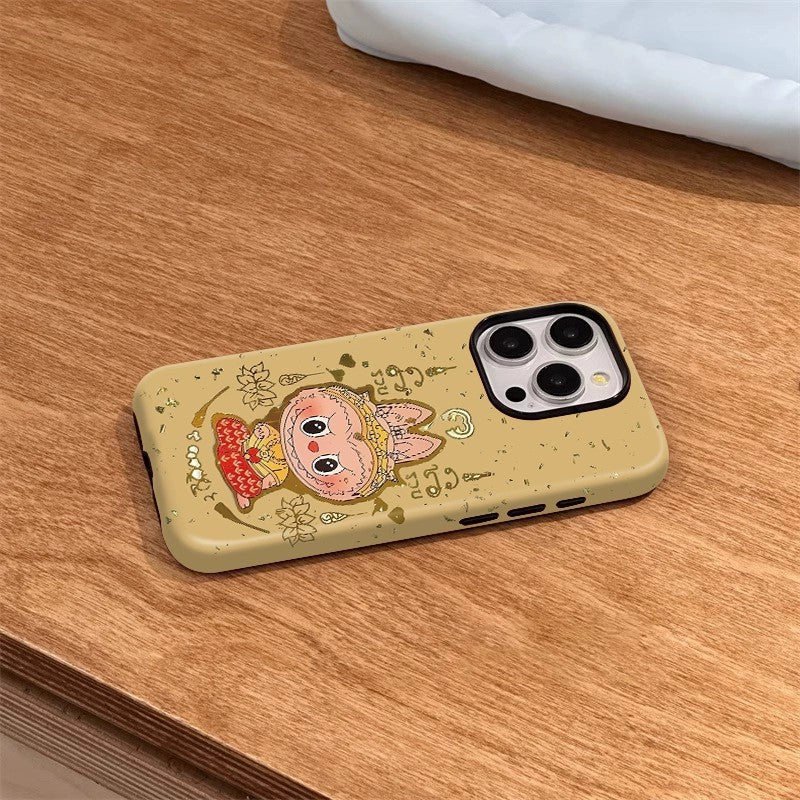 CaseMuses MagSafe Compatible Gold Foil Lotus La BuBu Cute Phone Cases