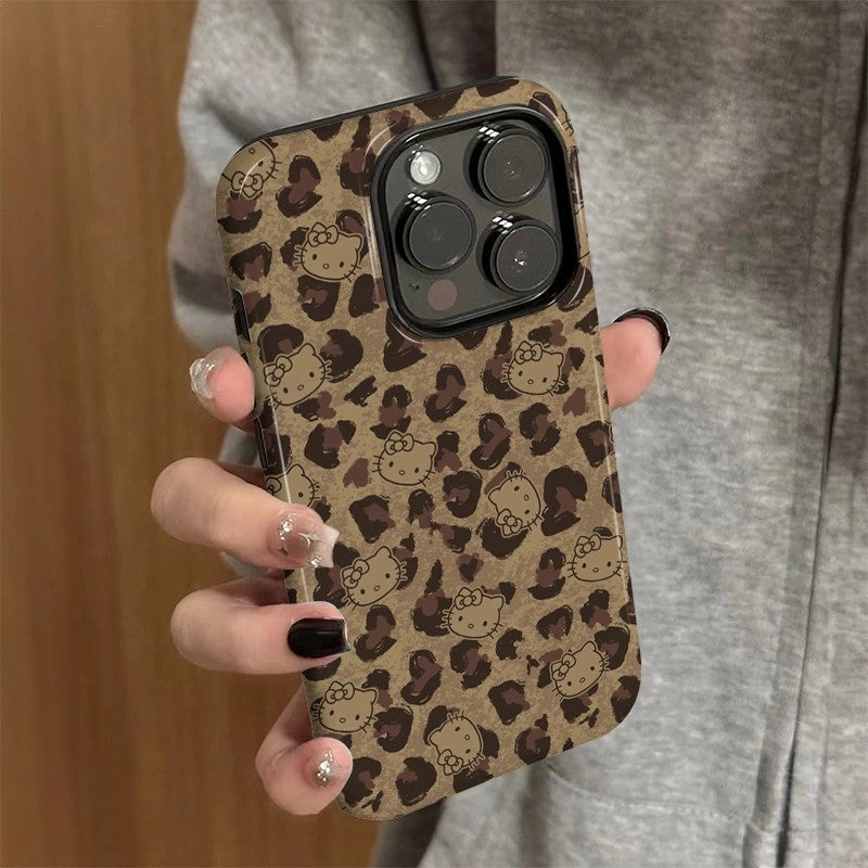 CaseMuses Brown Leopard Print Hello Kitty Phone Cases