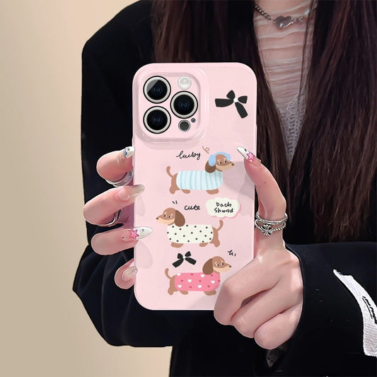 CaseMuses Pink Cute Dachshund Dog Phone Case