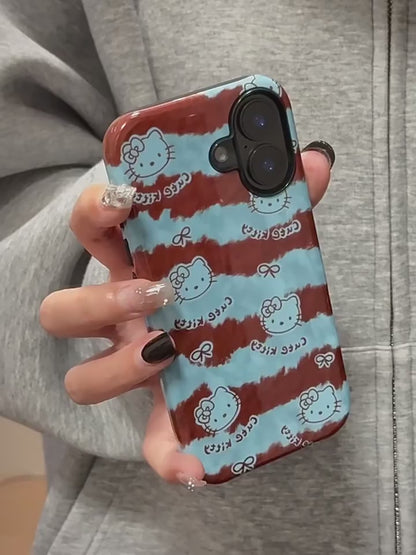 CaseMuses Cute Striped Hello Kitty Niche Phone Cases
